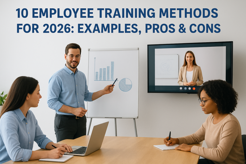 10 Employee Training Methods for 2026: Examples, Pros & Cons