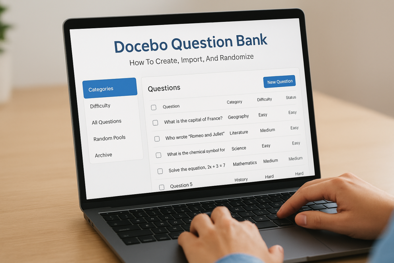 Docebo Question Bank: How To Create, Import, And Randomize